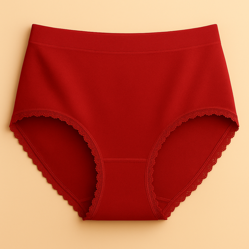 Floral design Seamless Panty for Women Soft Stretch Fabric with Lace Edges  Elegant Full Coverage Underwear