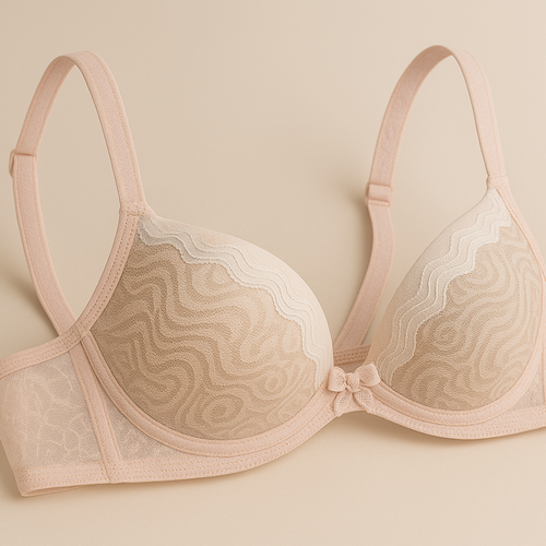 beige bra padded lace daily wear